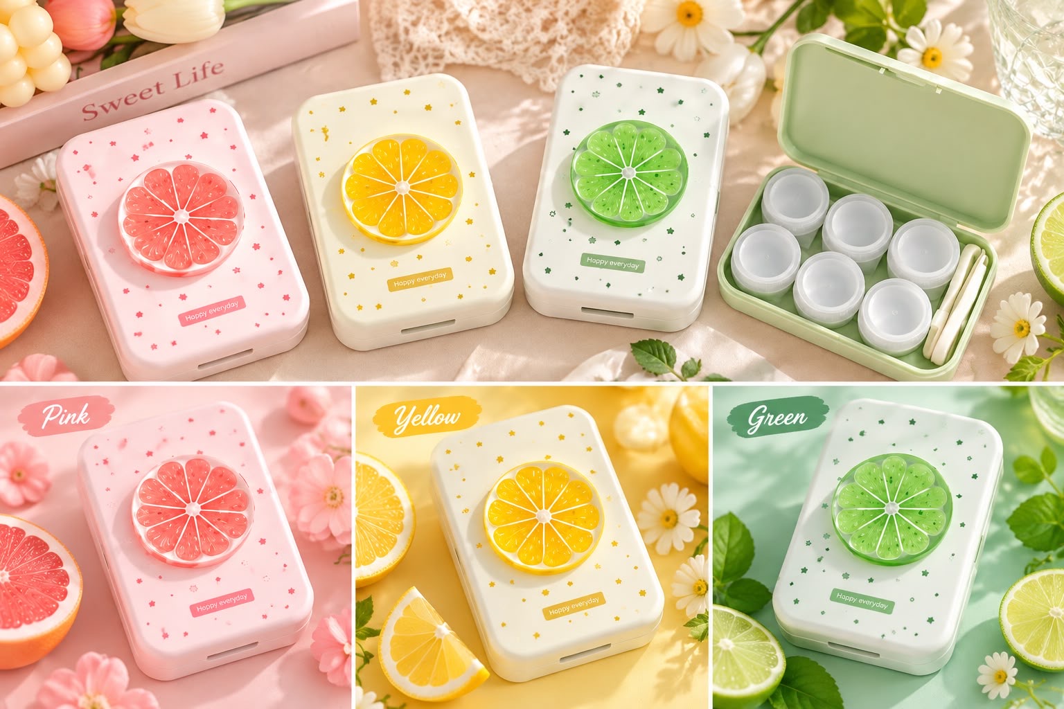 da03c04b-d2ef-4fe4-a49d-3e7ca944c647 Fruity Citrus Contact Lens Travel Case - Image 1